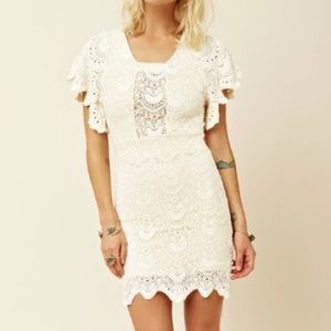 Nightcap Clothing Spanish Lace Flutter Mini Dress - NEW!